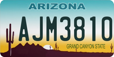 AZ license plate AJM3810