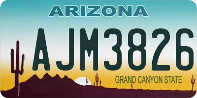 AZ license plate AJM3826