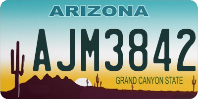 AZ license plate AJM3842