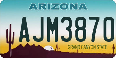 AZ license plate AJM3870