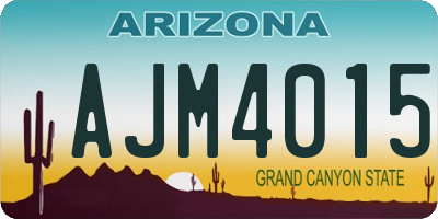 AZ license plate AJM4015