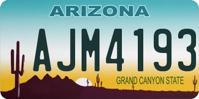 AZ license plate AJM4193