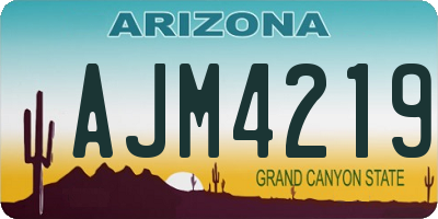 AZ license plate AJM4219