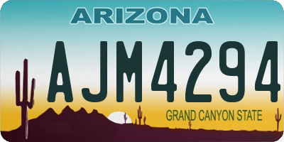 AZ license plate AJM4294