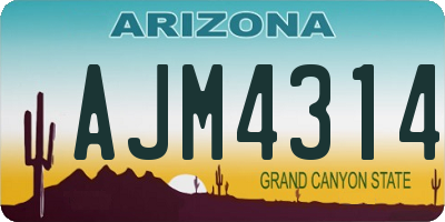 AZ license plate AJM4314