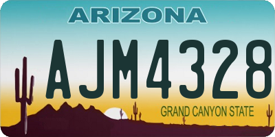AZ license plate AJM4328