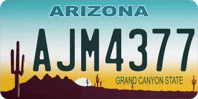 AZ license plate AJM4377