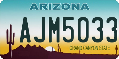 AZ license plate AJM5033