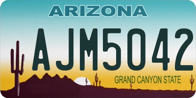 AZ license plate AJM5042