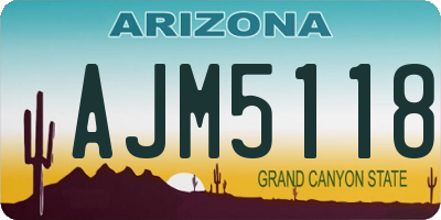AZ license plate AJM5118