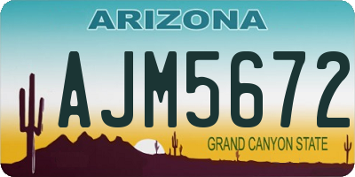 AZ license plate AJM5672