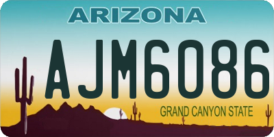 AZ license plate AJM6086
