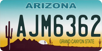 AZ license plate AJM6362
