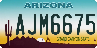 AZ license plate AJM6675