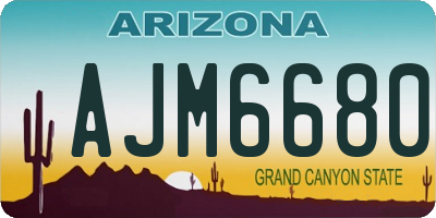 AZ license plate AJM6680