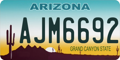 AZ license plate AJM6692