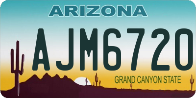 AZ license plate AJM6720