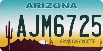 AZ license plate AJM6725