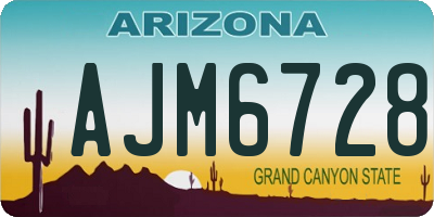 AZ license plate AJM6728