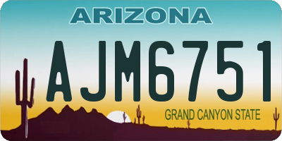 AZ license plate AJM6751
