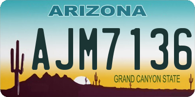AZ license plate AJM7136