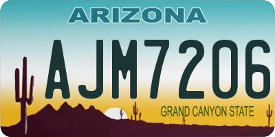 AZ license plate AJM7206