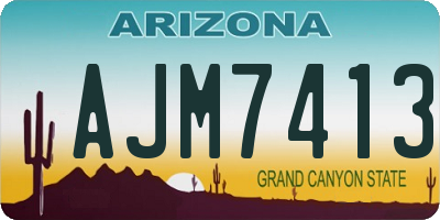 AZ license plate AJM7413