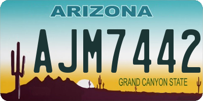 AZ license plate AJM7442