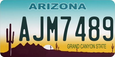 AZ license plate AJM7489