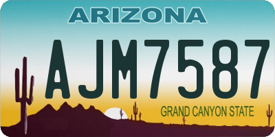 AZ license plate AJM7587