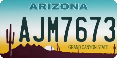 AZ license plate AJM7673
