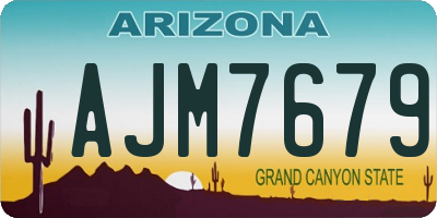 AZ license plate AJM7679
