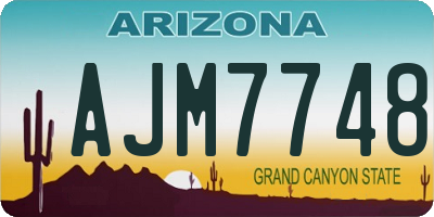 AZ license plate AJM7748