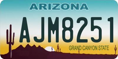 AZ license plate AJM8251