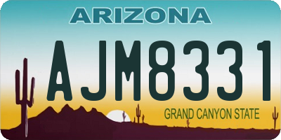 AZ license plate AJM8331