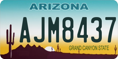AZ license plate AJM8437