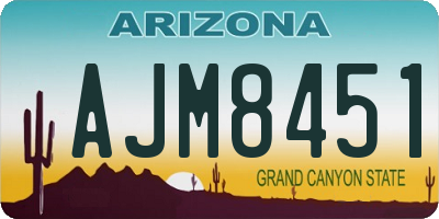 AZ license plate AJM8451