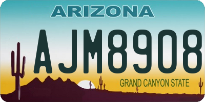 AZ license plate AJM8908