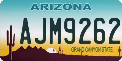 AZ license plate AJM9262