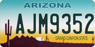 AZ license plate AJM9352