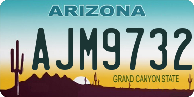 AZ license plate AJM9732