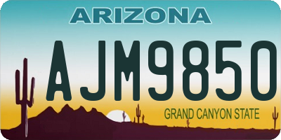 AZ license plate AJM9850