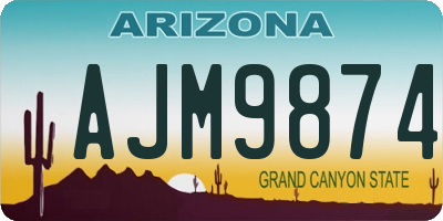 AZ license plate AJM9874