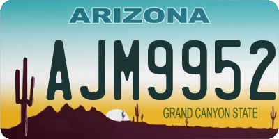 AZ license plate AJM9952
