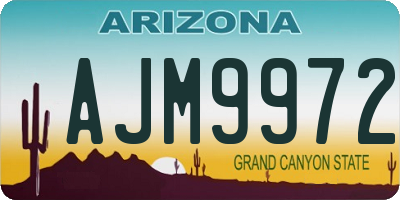 AZ license plate AJM9972