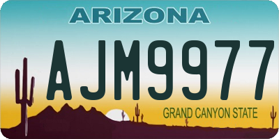 AZ license plate AJM9977