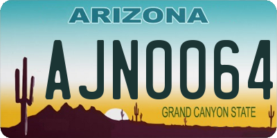 AZ license plate AJN0064