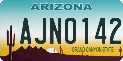 AZ license plate AJN0142