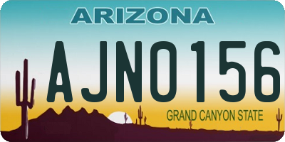 AZ license plate AJN0156