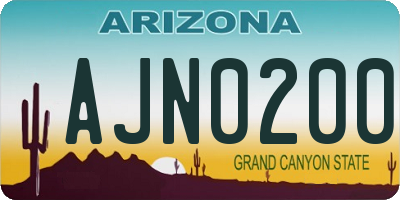 AZ license plate AJN0200